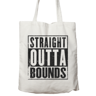 Tygväska: Straight outta bounds (svart eller vit)