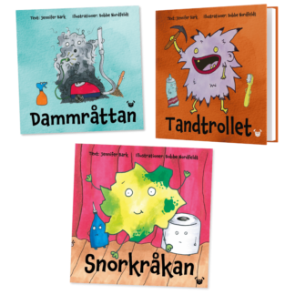 Barnbokspaket: Tandtrollet + Dammråttan + Snorkråkan