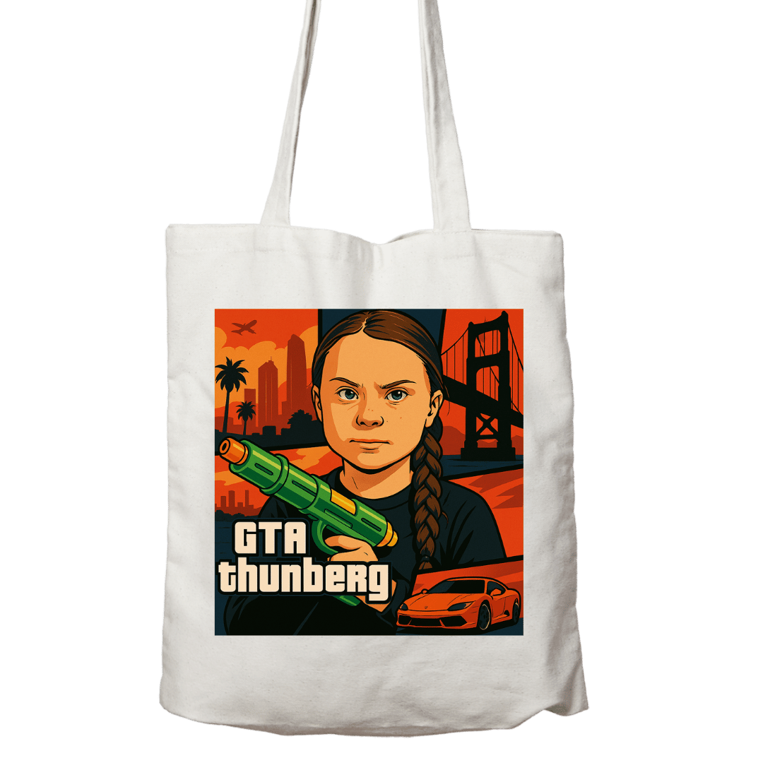Tygväska: Delvis Presley – GTA Thunberg (svart eller vit)