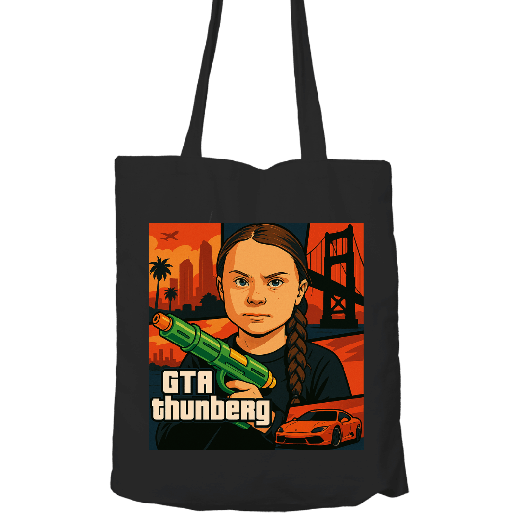Tygväska: Delvis Presley – GTA Thunberg (svart eller vit) - Image 2