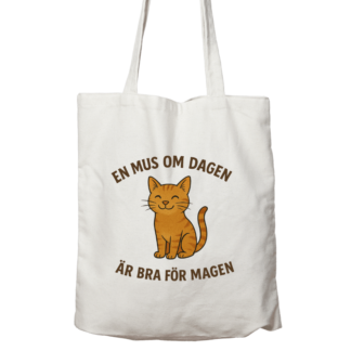 Tygväska: En mus om dagen (svart eller vit)