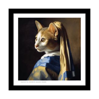 Inramad print (24X24): Konstkatt 4 –  Johannes Vermeer