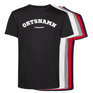 T-shirt med valfritt ortsnamn – välj mellan fem färger