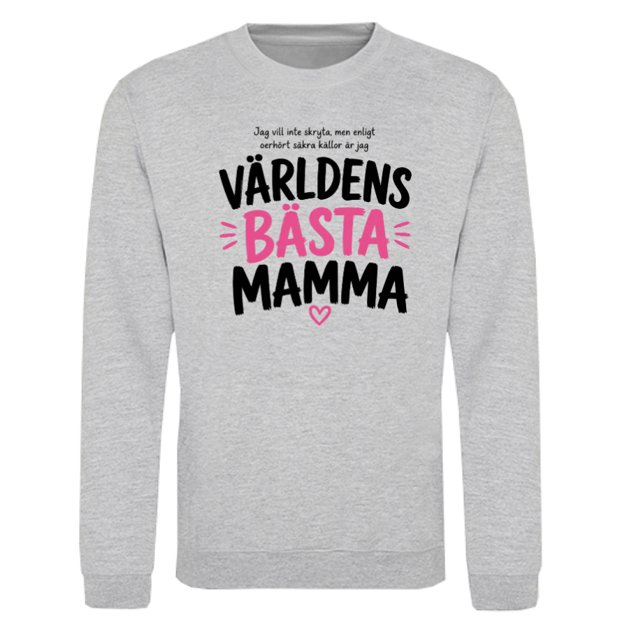 Sweatshirt: Världens bästa mamma (svart eller grå)