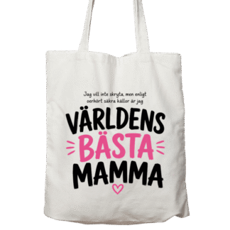 Tygväska: Världens bästa mamma (svart eller vit)