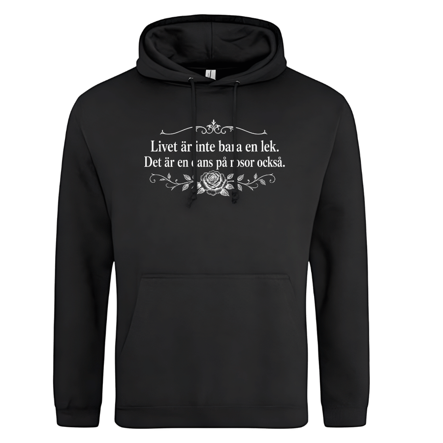 Hoodie: Svenska vitsord - Livet är inte bara en lek ... (svart eller grå)