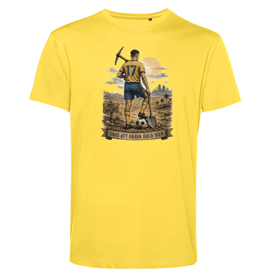 T-shirt: Gräva guld (vit eller gul/extra ryggtryck)