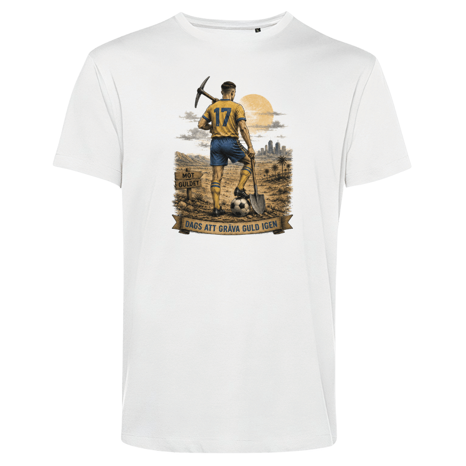 T-shirt: Gräva guld (vit eller gul/extra ryggtryck) - Image 2