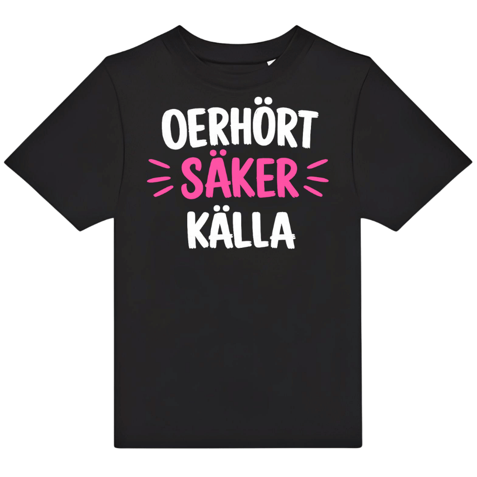 T-shirt (barn): Oerhört säker källa (svart eller vit) - Image 2