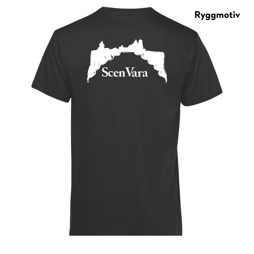 T-shirt (barn): Scenvara (svart eller vit) – med namn och ryggtryck - Image 4