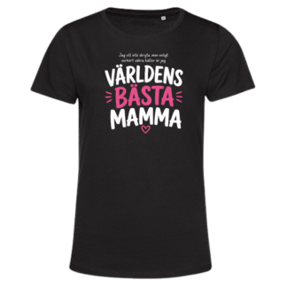 T-shirt (dam): Världens bästa mamma (Svart eller vit)