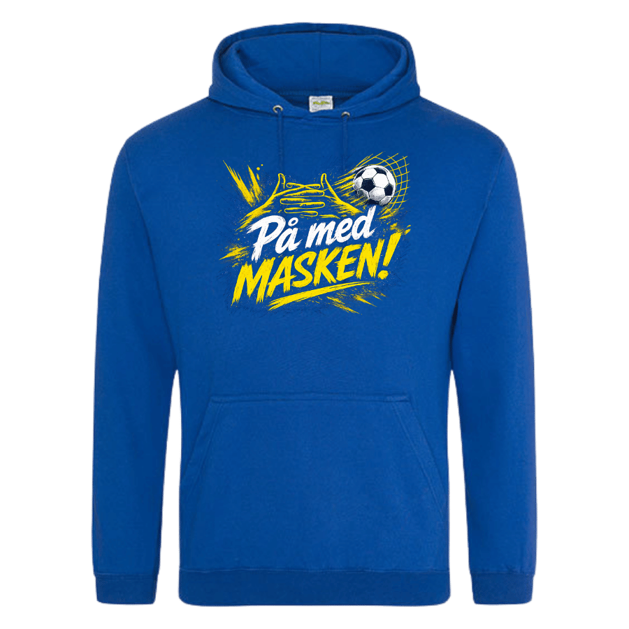 Hoodie: På med masken (blå eller svart)