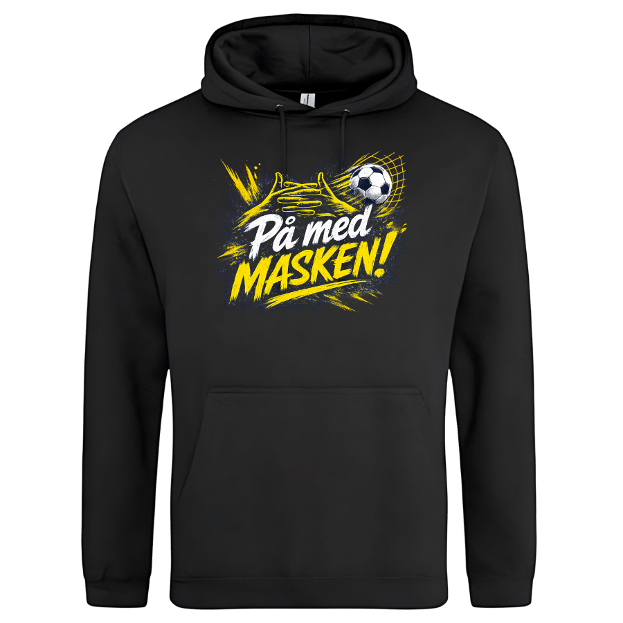 Hoodie: På med masken (blå eller svart) - Image 2