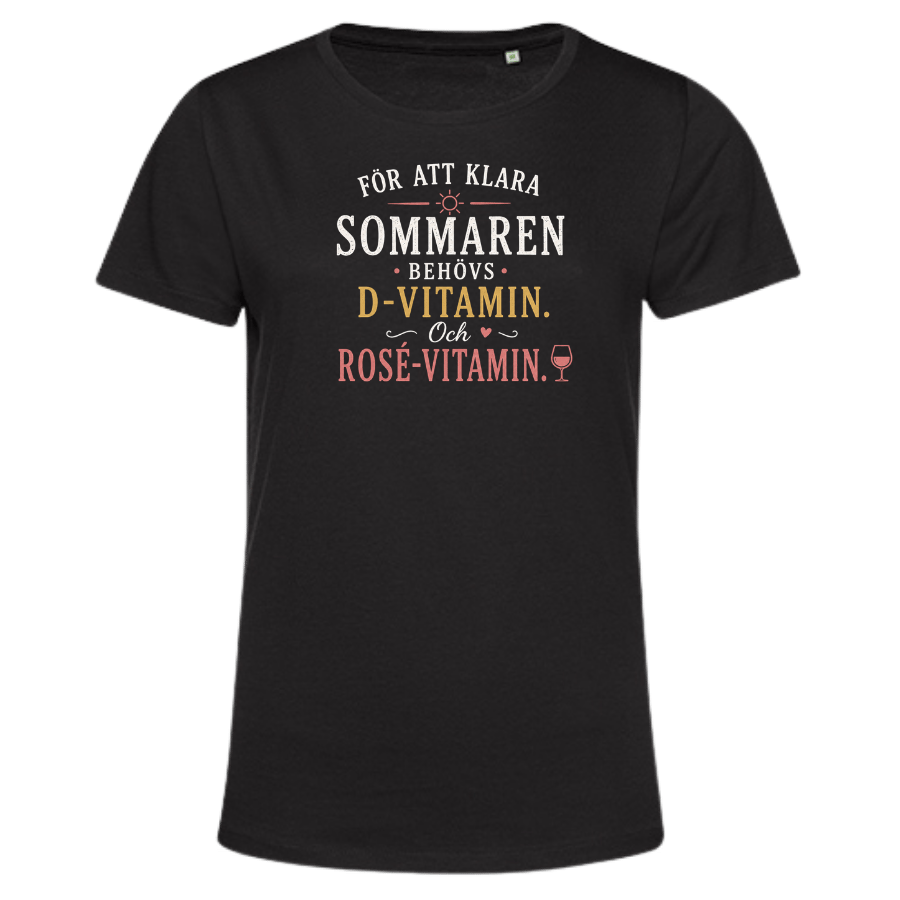 T-shirt (dam): Rosévitamin (svart eller vit) - Image 2