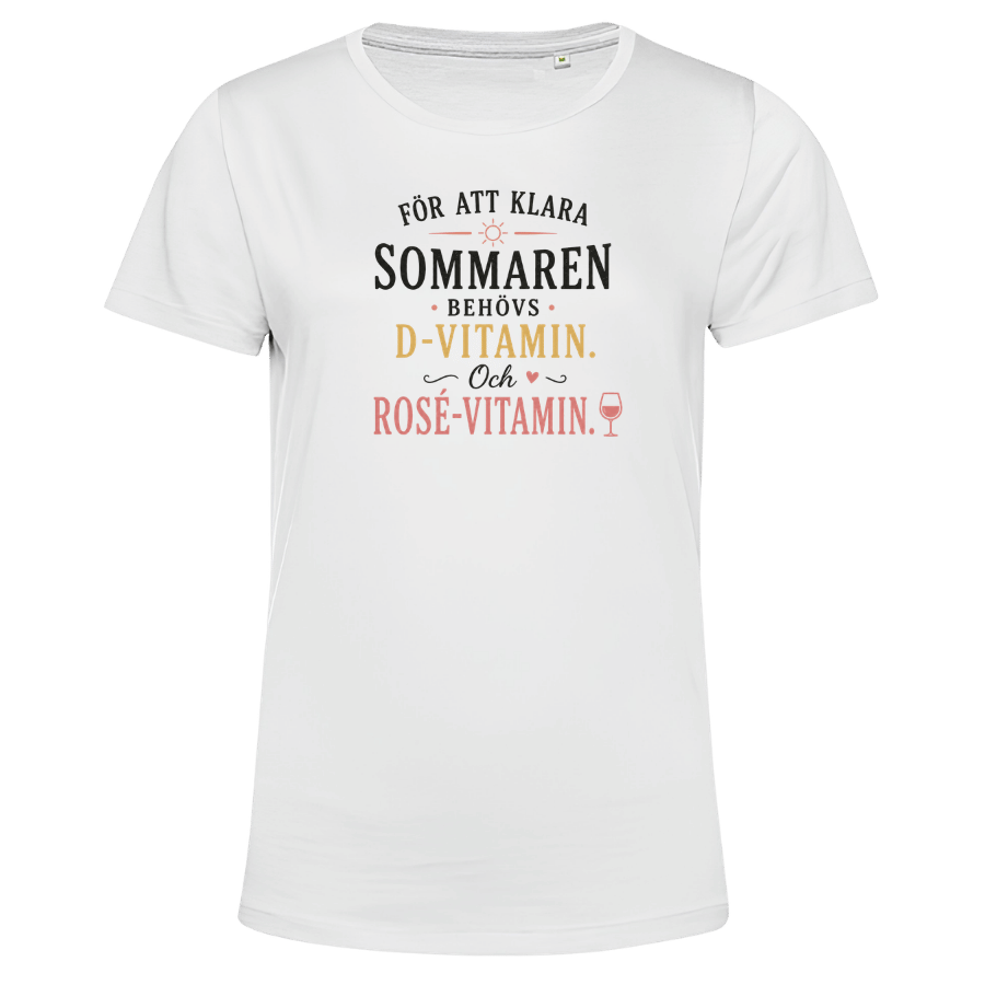 T-shirt (dam): Rosévitamin (svart eller vit)
