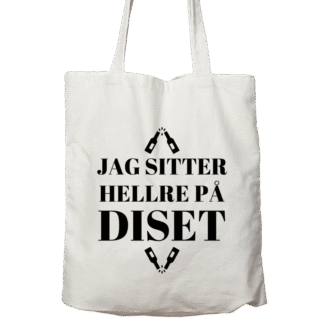 Tygväska: Jag sitter hellre på Diset (svart eller vit)