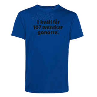 T-shirt: I kväll får 107 svenskar gonorré