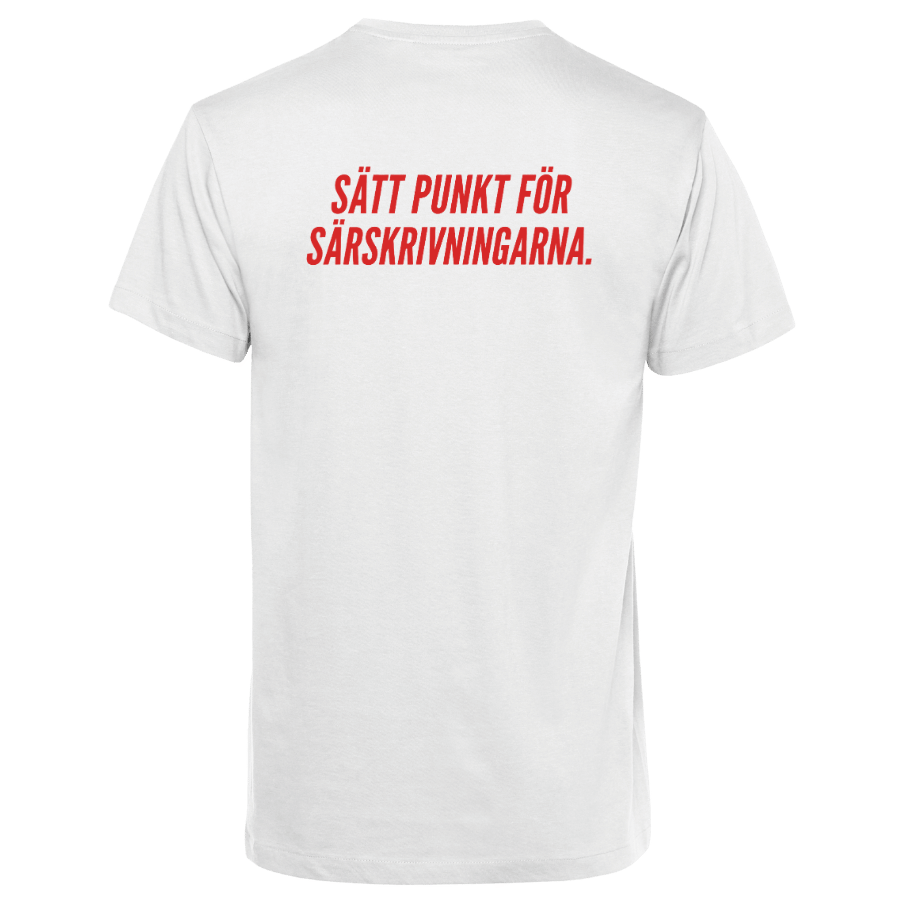 T-shirt (unisex): Tillsammans mot onödiga mellanslag – med ryggtryck (välj färg) - Image 3