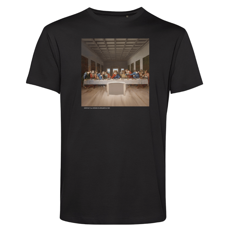 T-shirt: Konstkatt 39 – Leonardo Da Vinci (svart eller vit)