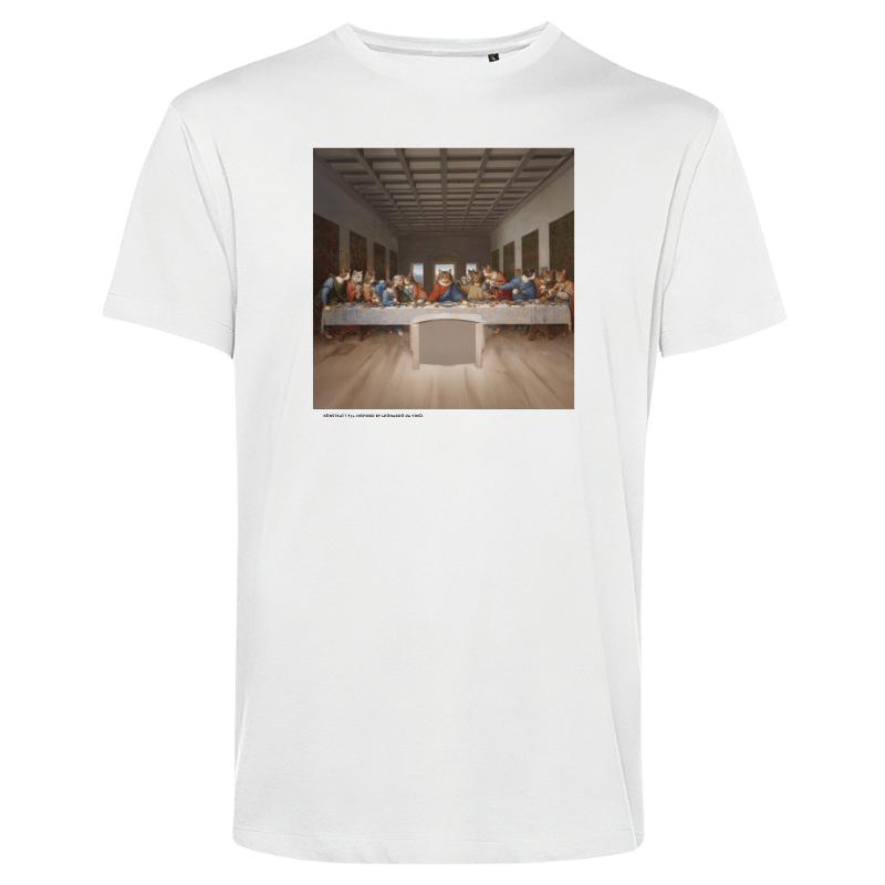 T-shirt: Konstkatt 39 – Leonardo Da Vinci (svart eller vit) - Image 2
