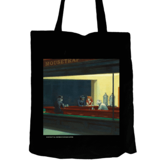 Tygväska: Konstkatt 37 – Edward Hopper (svart eller vit)