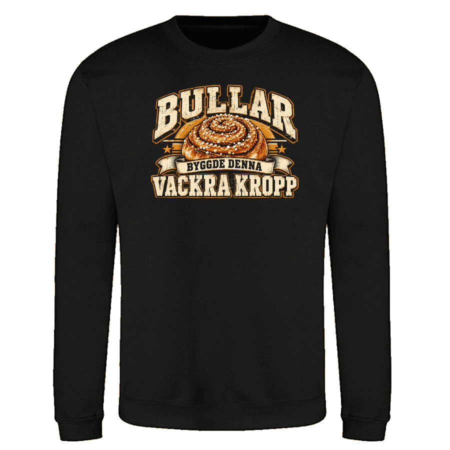 Sweatshirt: Bullar byggde denna vackra kropp (svart eller grå) - Image 2