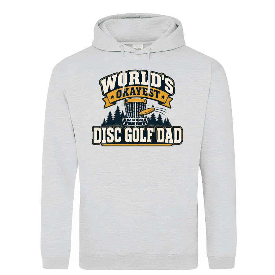 Hoodie: World's okayest disc golf dad (svart eller grå) - Image 2