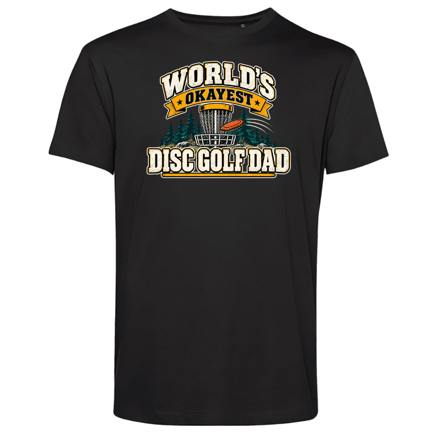 T-shirt: World's okayest disc golf dad (svart eller vit)