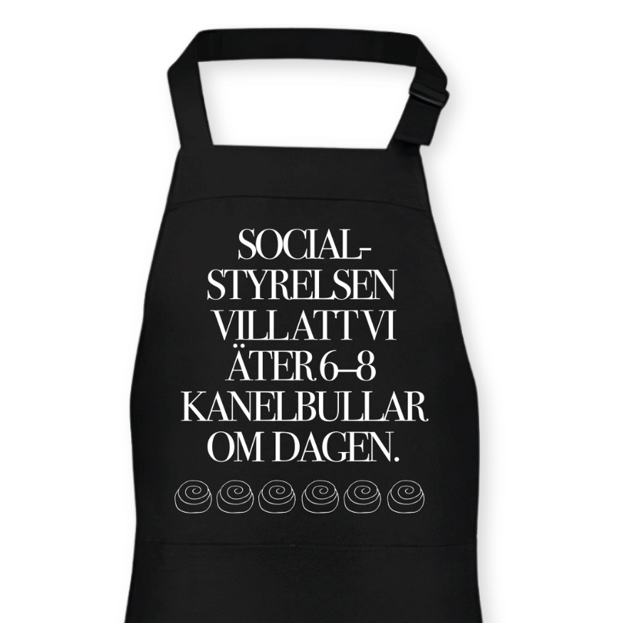 Förkläde: Socialstyrelsen – kanelbullar (svart eller vitt) - Image 2
