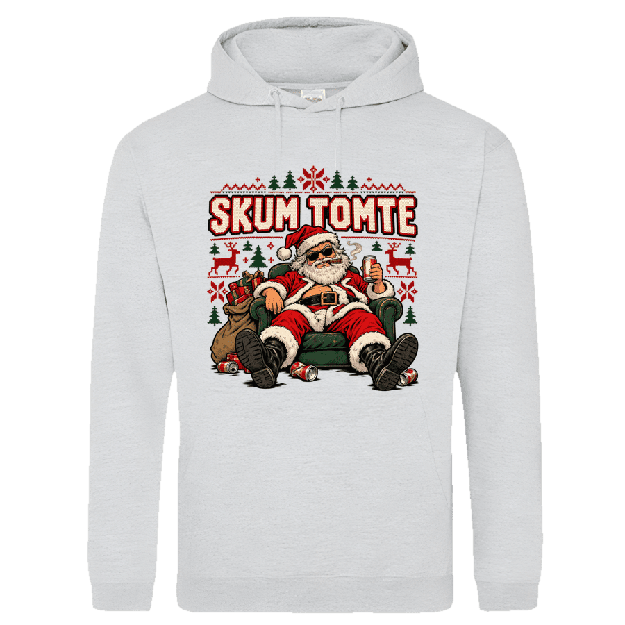 Hoodie: Skum tomte 2026 (svart eller grå)