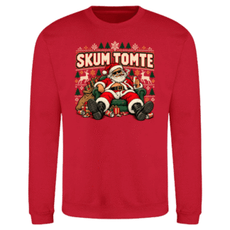 Sweatshirt: Skum tomte 2026 (svart eller röd)